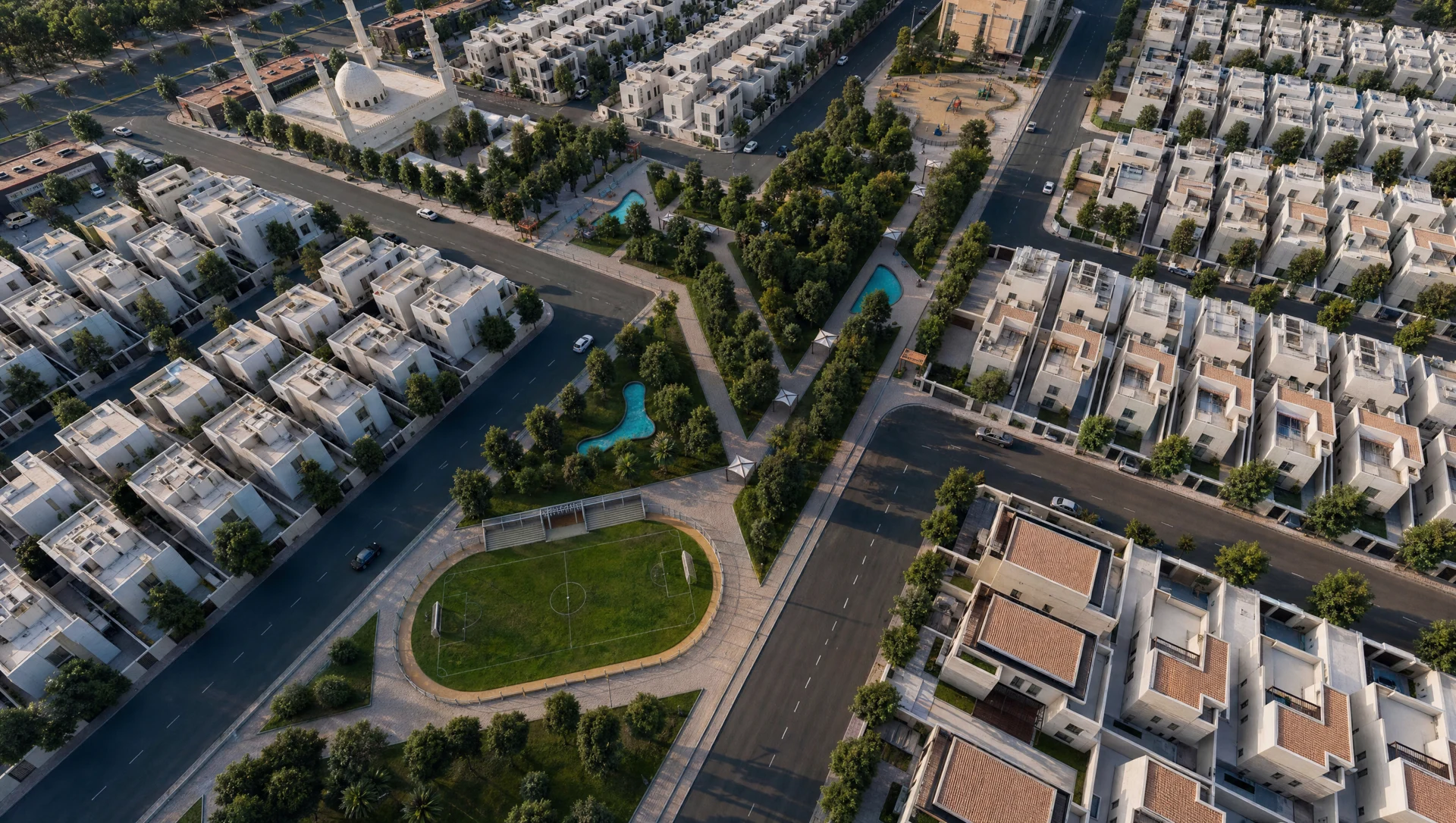 الحدائق والمساحات المفتوحة بين الفلل