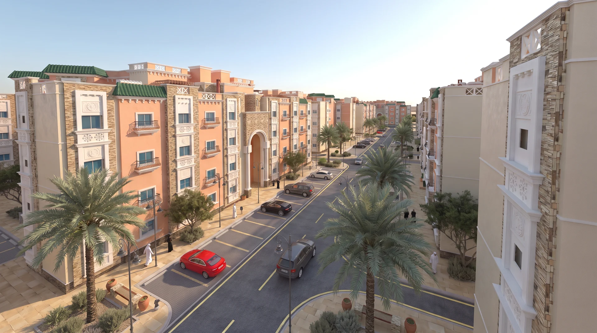 الشوارع والكتل السكنية في مشروع الجوهرة