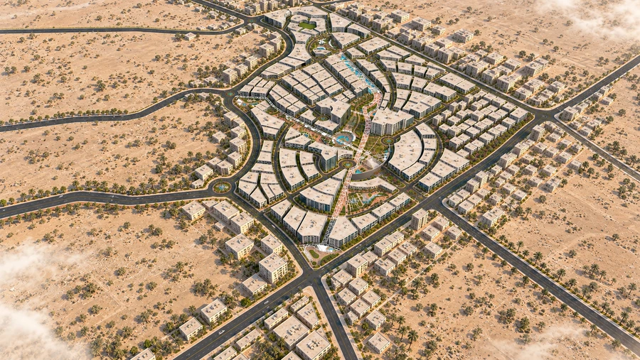 تصوّر معماري ثلاثي الأبعاد لمشروع وادي الرياض للتقنية
